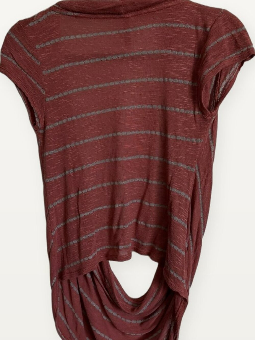 Charlotte Russe Dusty Rose Gray Striped Draped Infinity Top